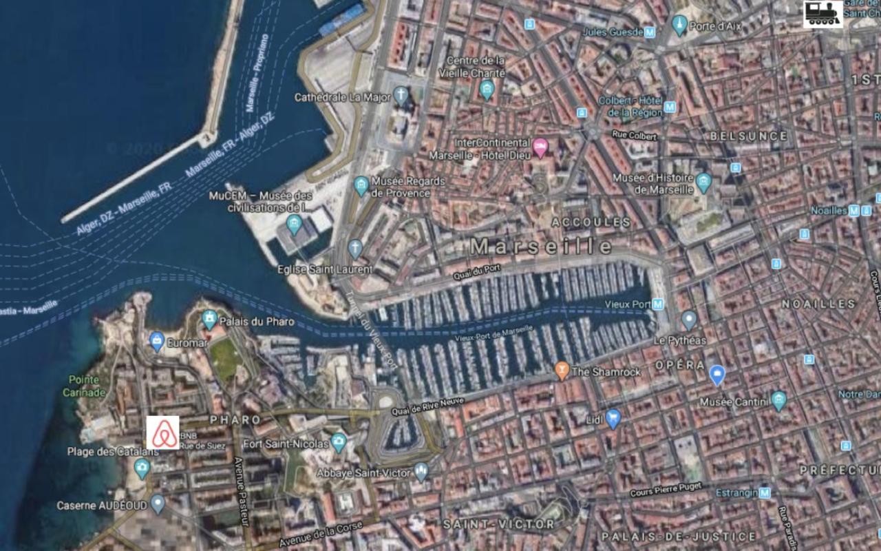 "Le Suez" Appartement Au Bord De Mer Catalans-Pharo Marseille Exteriör bild